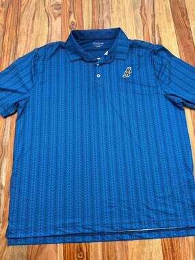 Good Good Golf Teal Zigzag Pattern Performance Polo Shirt XL